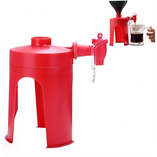 2 PCS Dispensador de refrescos 2 litros Dispensador de botellas de refresco invertido Grifo automático creativo Interruptores simples Dispensador automático para bebidas Herramienta para el hogar Rojo