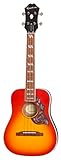 Epiphone Hummingbird Tenor Uke Acoustic Electric, Faded Cherry Sunburst with Gig Bag