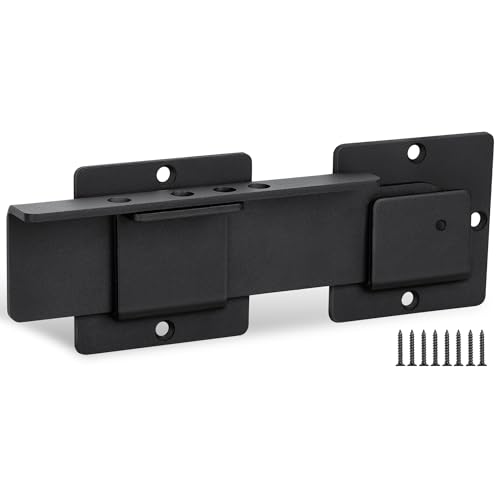 9" Flip Gate Latch Lock with 4 Padlock Holes, 4mm Extra Heavy Duty Carbon Steel Adjustable Door Latch for Sliding/Swing Gates, Outdoor Wooden Fence, Barn, Shed, Garage, Yard, Double Gate