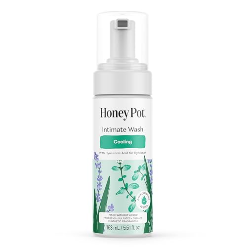 Image of The Honey Pot Company - Feminine Wash - Cooling - Cooling Tingle Effect- Herbal Infused w /Mint, Aloe Vera, Lavender - pH Balanced Feminine Care for Sensitive Skin - 5.51 Fl Oz