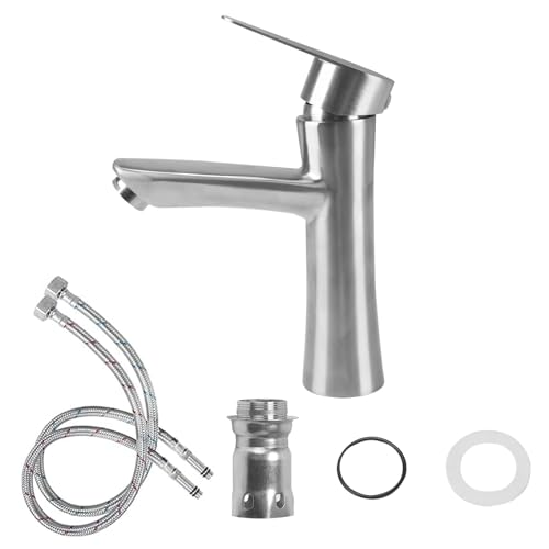Minnhua Wasserhahn Bad Silber Waschtischarmatur Badarmatur Waschbecken Armaturen Edelstahl Waschtischarmatur Waschbeckenarmatur Waschtischarmaturen Armatur Einhebel-Mischbatterie Badezimmer