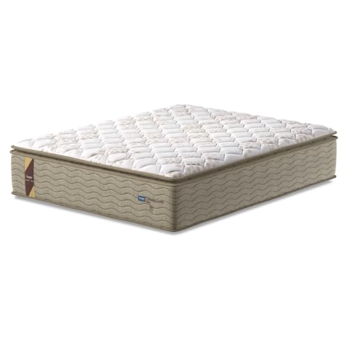 Colchão Casal King Molas Guarda Costas Max Com Pillow 193x203x40cm Branco/Bege Probel