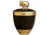 L'objet - 14K Gold Black Elephant Limoges Porcelain Candle