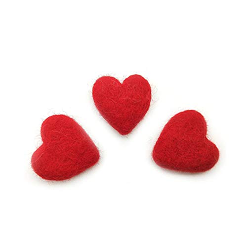 Egurs 10 Stück Handgefertigte Filzherzen DIY Filz Dekoration Geschenke,3CM