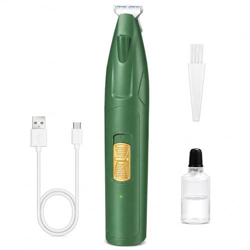 Image of AJIGNA MART Pet Paw Trimmer for Dogs & Cats, Professional Pets Grooming Clipper with LED Light, USB Rechargeable Cordless Low Noise Pet Hair Trimmer for Paw Pads, Face, Eyes, Ears & Sanitary Areas