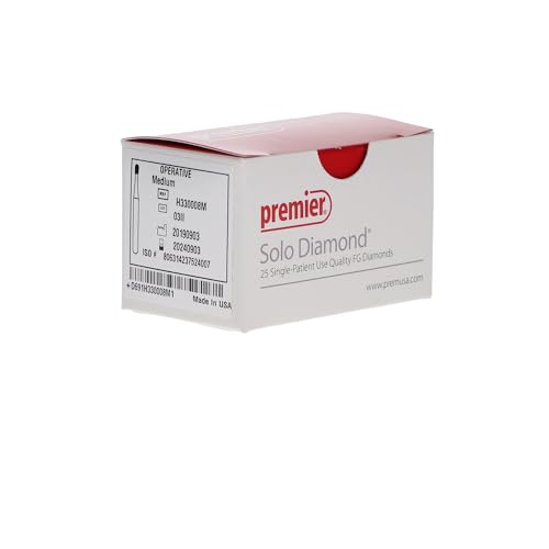 Premier Dental H330008M Solo FG Friction Grip #330 Medium Grit Operative Diamond Burs 25/Bx
