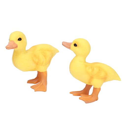 Mini Yellow Duck, Lifelike Yellow Duck Figurine for Model Collections for Photo Props for Birthday
