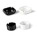 CORHAD 3pcs Industrial Style Ashtray Black Round Imitation Porcelain Tray Smoking Household