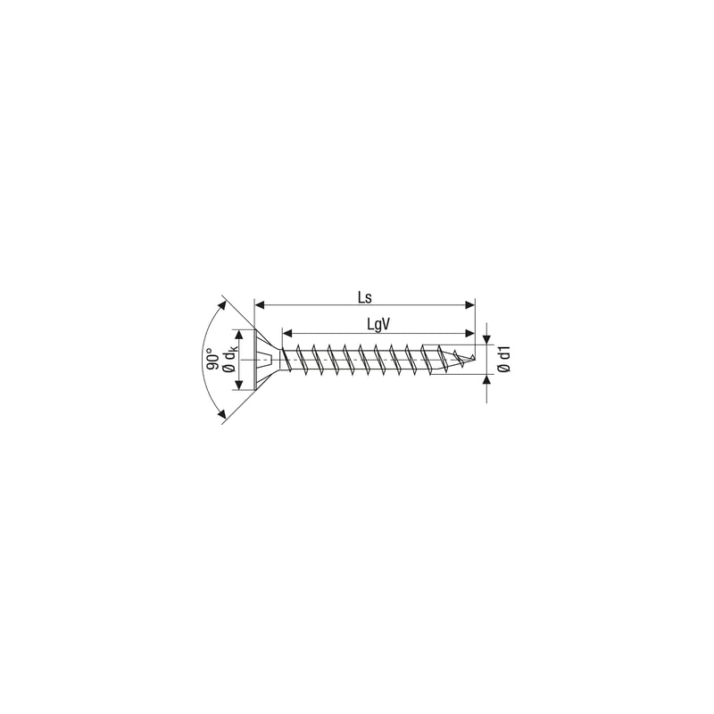 Tornillo spax huella pozidriv cabeza avellanada yellox - longitud (mm): 15 - Ø (mm): 3.5 - SPAX