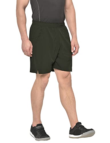 Image of CHKOKKO Men Shorts for Gym Sports or Running | Dry-Fit Fabric Single Layered Active Summer Workout Wear Knee Length Regular Fit | Elastic Waist with Front and Back Pockets