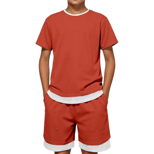 Chemise manches courtes imprimé poisson et short vêtement été garçon 2-7 ans