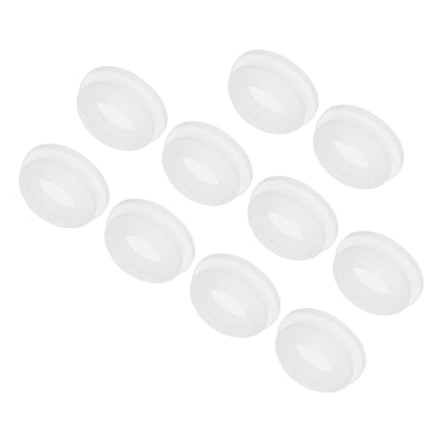Image of MECCANIXITY 10pcs Silicone Snap in Locking Hole Plugs,15mm /0.6 Inch Mounting Diameter Narrow Groove Width 2mm Panel Seal Cover Round for Kitchen Bulkheads Waterproof Sealing Plugs Clear