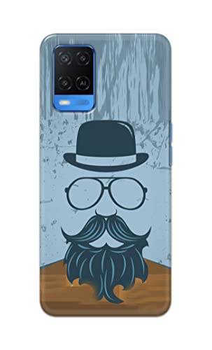 Image of PRINTFIDAA Mustache Beard and Hairstyle Hipster in Glasses Printed Designer Hard Case for Oppo A54 Back Cover -(e) RPM1002