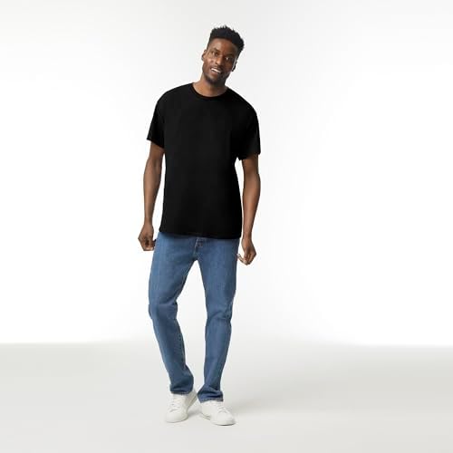 Gildan mens Heavy Cotton T-shirt, Style G5000, Multipack Shirt, Black (2-pack), X-Large US - 2