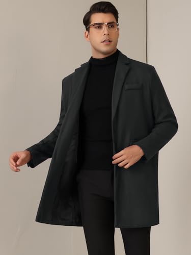Lars Amadeus Winter Coat for Men's Notched Collar Single Breasted Long Trench Coats2