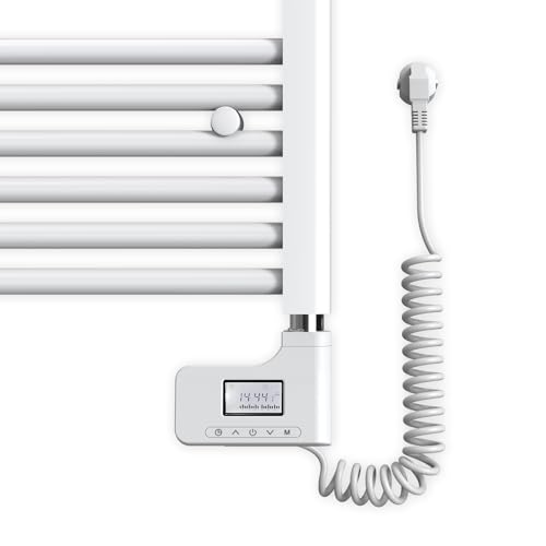 emke accessoires pour sèche serviettes, 600w,6 modes,Élément chauffant pour seche serviette radiateur salle de bain, avec thermostat et timing, serrure pour enfants,blanc