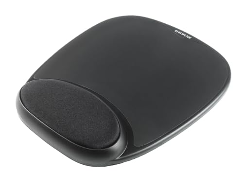Kensington Tapis de Souris avec Repose-Poignets - Ergonomique, Rembourrage en Gel, Pour Souris Laser et Optique, Base Antidérapante (207x25x248mm) - Noir (62386)