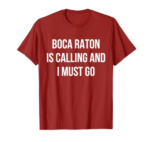 Boca Raton City Funny Boca Raton T-Shirt, Men, Cranberry Red, Small