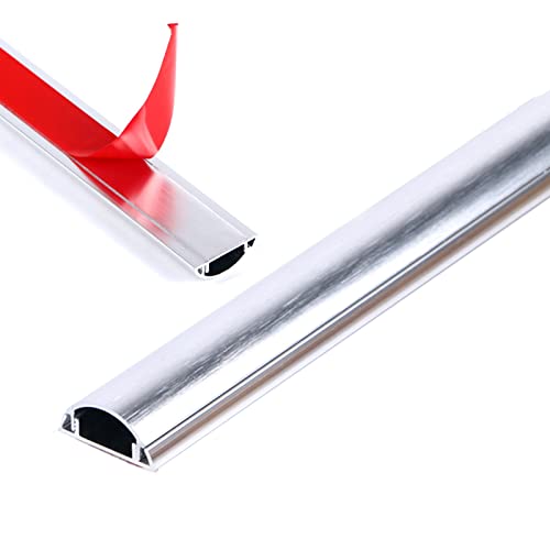 Canaleta para cables de aleación de aluminio, cubierta para cables extensible y pintable con adhesivo trasero para techo/esquina, color plata (No. 2) miniatura 1