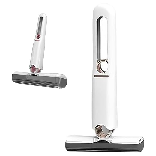 Mini Mop Rodo De Pia Limpeza de Vidro Box Mesa Janelas Carros Com Esponja Absorvente Lavável 180 Graus Premium FastJoy Branca