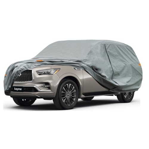 Image of Kayme Heavy Duty SUV Car Cover Custom Fit Infiniti QX56 Waterproof All Weather for Automobiles, Full Exterior Covers Sun Rain UV Protection.(Deliver About 3-10 Days)
