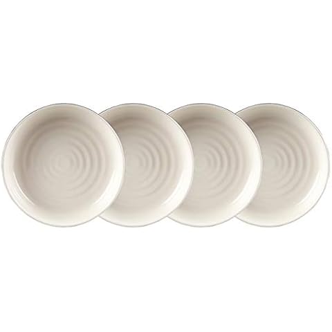 Carnaby CRM1234 ' Pimlico' 4PC Ripple Black and Cream Stoneware Set, Includes 4 x Pasta Bowls, Microwave and Dishwasher Safe-(Black & White) Cover