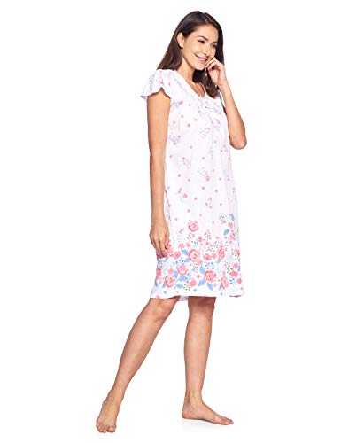 Casual Nights Women's Fancy Lace Floral Short Sleeve Nightgown - Pink - Xx-Large #TOP2