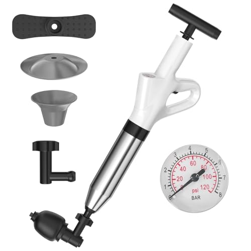 Cigrubo 7 Stk Rohrreinigungspumpe, Abflussreiniger Pumpe, Rohrpumpe, Pressluft Rohrreiniger, Abflusspumpe, Abfluss Pistole Pumpe, Toilettenpumpe, für Waschbecken, Toiletten, Badezimmer, Dusche Cigrubo 7 Stk Rohrreinigungspumpe, Abflussreiniger Pumpe, Rohrpumpe, Pressluft Rohrreiniger, Abflusspumpe, Abfluss Pistole Pumpe, Toilettenpumpe, für Waschbecken, Toiletten, Badezimmer, Dusche