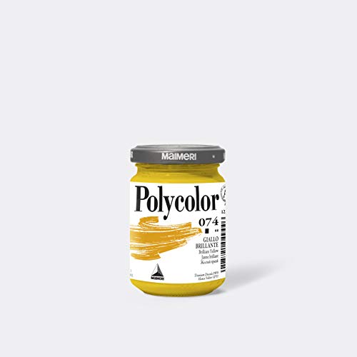 Maimeri POLYCOLOR 140 ml, Feine Vinylfarbe, Farbton Brillantgelb