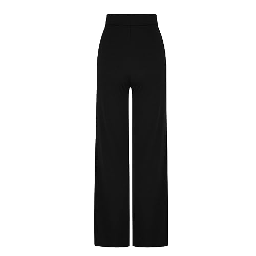 Womens Summer 2024 Palazzo Pants Fashion Casual High Waist Pants Beach Dressy Straight Leg Soft Trouser Ladies2