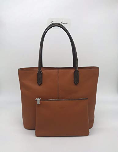 Sac tote en cuir cabas italie grand format femme chic avec pochette