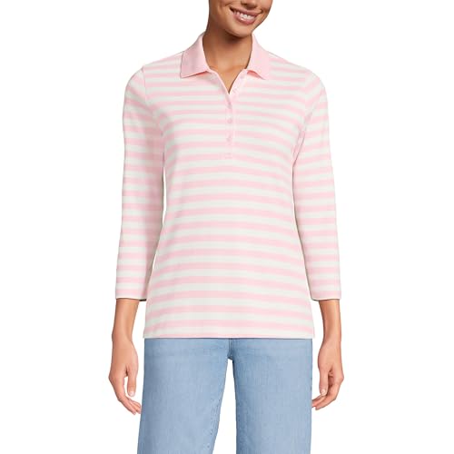 Lands' End Women's 3/4 Sleeve American-Grown Supima Cotton Polo Shirt