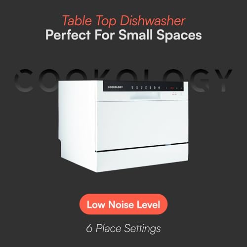 Cookology CTTD6WH Mini Counter Top Dishwasher in White - 6 Place Settings - Table Top - Compact Design - 6 Drying Settings - 7 Wash Cycles - ECO Friendly Mode - Image 3