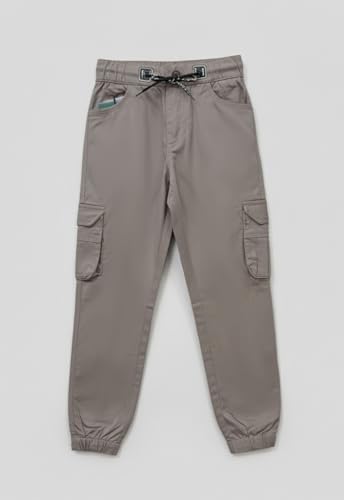 Image of A.T.U.N. (ALL THINGS UBER NICE) Boys Cotton Cargo Pants | Soft Comfortable Casual Wear | Relaxed Fit Trousers with 6 Utility Pockets | Adjustable Waist for Daily Outdoor and Travel Use