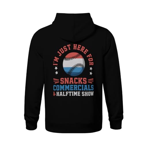 Kids I'm Just Here for Snacks Commercials Halftime Show Baseball Funny Boys Girls Lightweight Kangaroo Pocket Fleece Hoodies3