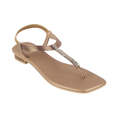 Image of Mochi Women Synthetic Flat Beaded Fashion Sandal