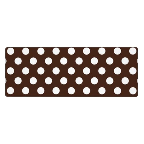 Tapis de souris de jeu grand format 30x80cm marron à pois