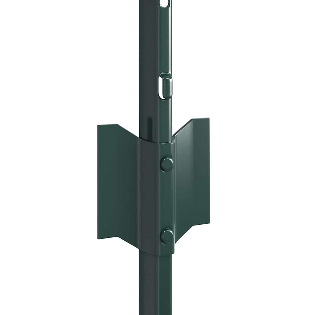 Postes de valla de hormigón de acero con recubrimiento en polvo verde, 100 cm de altura, juego de 22 para sistemas de vallas, para montaje como estaca y soporte, resistente a la intemperie