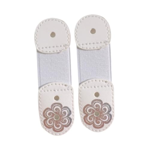Vaveren 2 Pieces Ice Skating Lace Straps,Skating Boots Laces Protector Accessories, Elastic Bands,Floral Pattern Multifunctional Cover 10cmx3cm for Training Activities, White