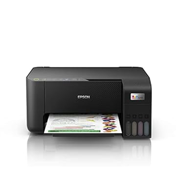 Epson EcoTank L3250 Impressora de tanque de tinta doméstica A4, colorida, impressora 3 em 1 com conectividade WiFi e aplicativo SmartPanel, preta, compacta