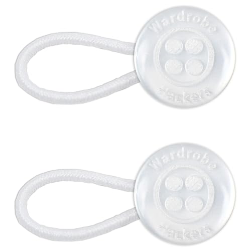 Image of Collar Extenders for Mens Shirts (Deluxe Series) | Soft Elastic Design, Tight Neck Collar Relief Collar Expander Buttons for Dress Shirts, Cuff Extensions, White & Black Colors
