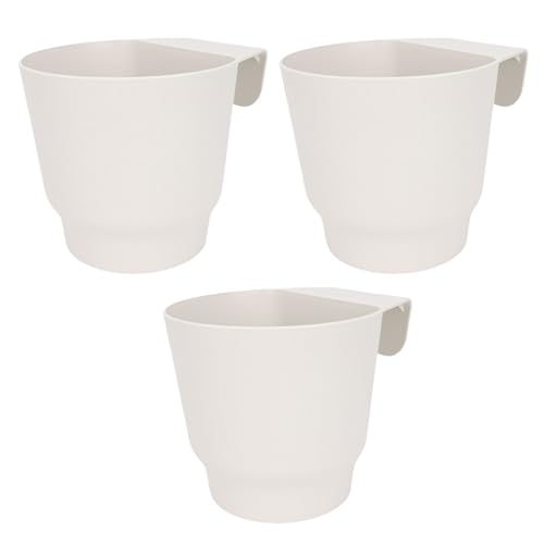 GLOGLOW Maceta Colgante, de Drenaje Eficiente Maceta Colgante de Material PP para Flores, Verduras en Balcones, Jardines y Porches (White)