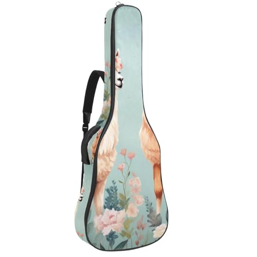 Sac de transport pour guitare acoustique 101,6 cm motif alpaga multicolore