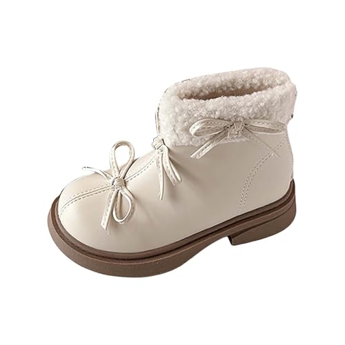 Kids Girls Winter Fleece Ankle Boots Fashion Cute Bowknot PU Leather She𝗿pa Soft Warm Faux 𝗙𝐮𝗿 Super Girls Boots