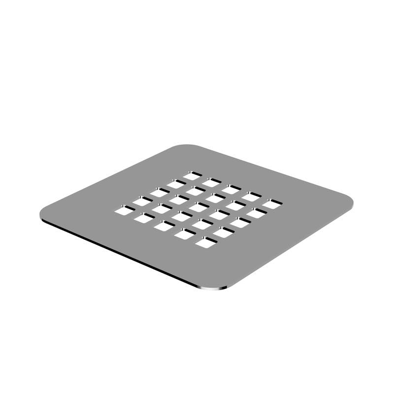 ERCOS Rejilla Cubretapón para Plato de Ducha Stone, Acero Inoxidable, Fácil de Limpiar, 125x125 mm, Color Cromo Acero Cepillado