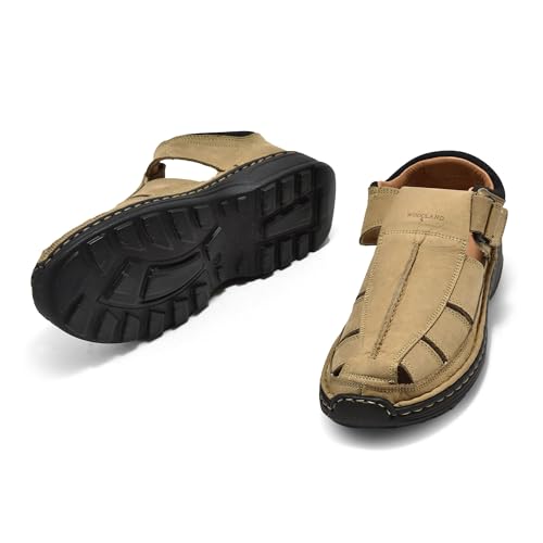 Woodland Men Camel Closed Toe Sandal