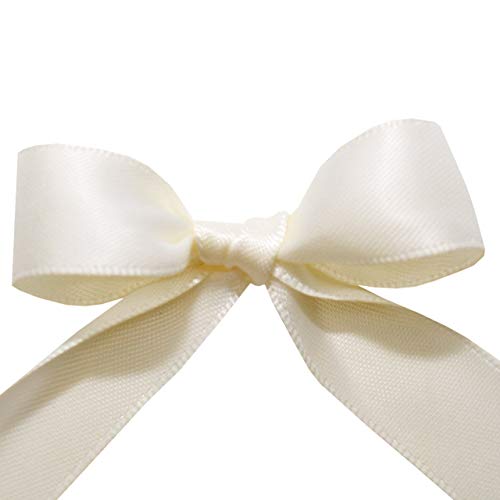 Image of Morex Ribbon 08816 /50-028 Double Face Satin Ribbon, 3 /8 inchx 50 Yd, Antique White