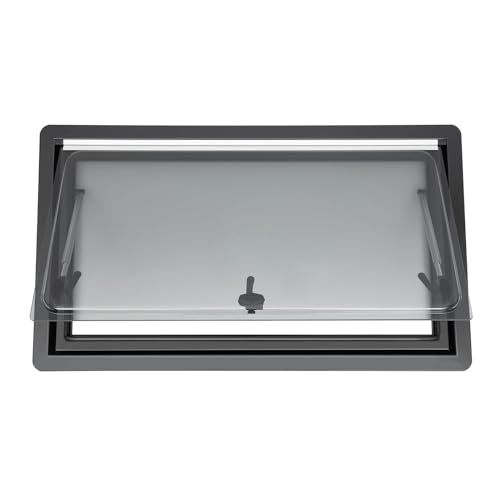 Finestra di ventilazione laterale per roulotte con tenda avvolgibile integrata e zanzariera, design a spinta esterna per una maggiore ventilazione e privacy in camper e camper