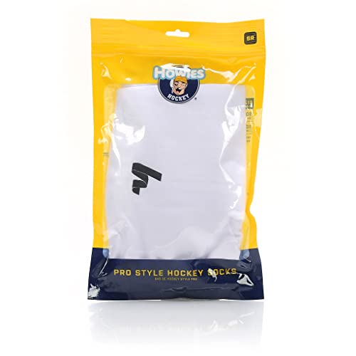 Howies Hockey Tape Pro Style Ice Hockey Sock - 100% Polyester, Multiple Colors And Sizes 22", 24", 27", 30 Inch (X-Large - 30", White) #TOP5