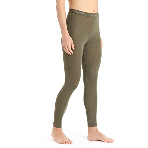 Icebreaker Merino Women’s 175 Everyday Winter Leggings, 100% Merino Wool Base Layer - Soft, Stretchy Thermal for Women - Premium Snow Clothes and Cold Weather Gear for Women - Loden Green, Small